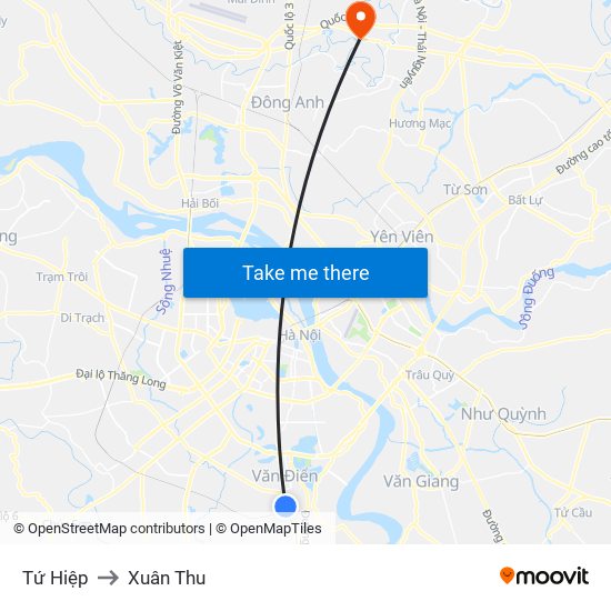 Tứ Hiệp to Xuân Thu map