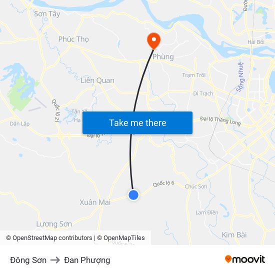 Đông Sơn to Đan Phượng map