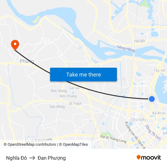 Nghĩa Đô to Đan Phượng map