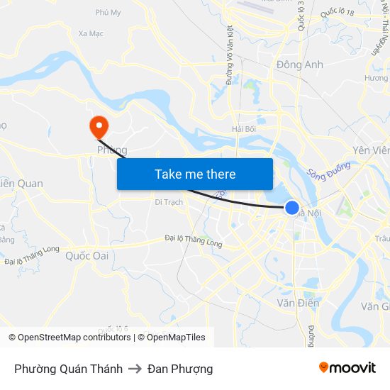 Phường Quán Thánh to Đan Phượng map