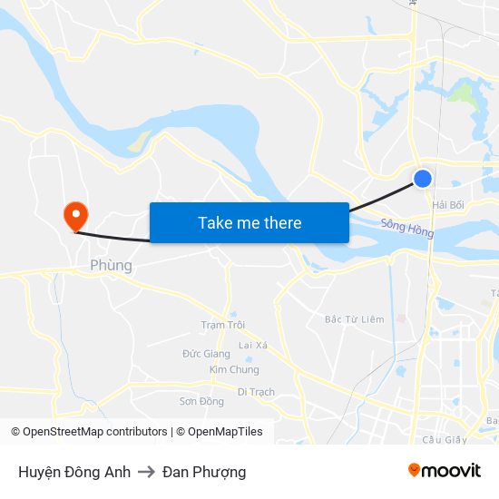 Huyện Đông Anh to Đan Phượng map