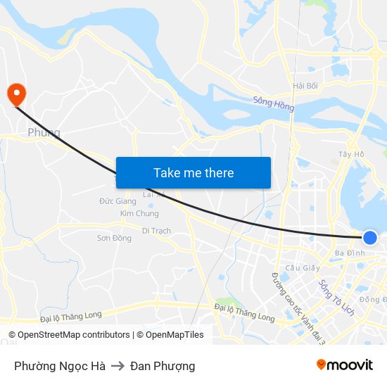 Phường Ngọc Hà to Đan Phượng map