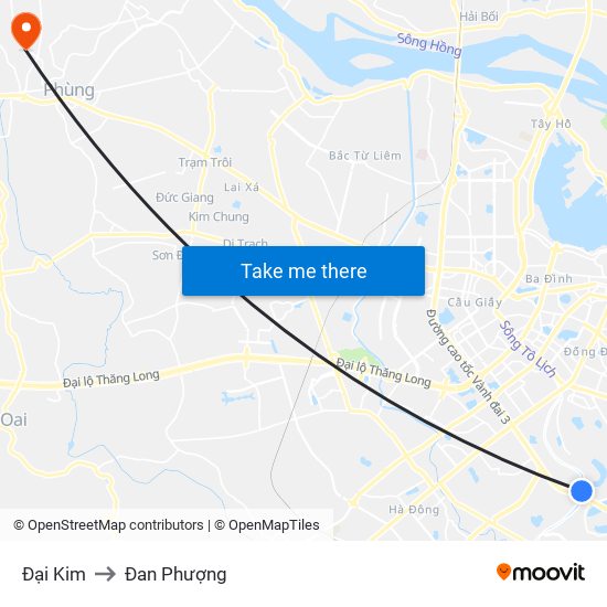 Đại Kim to Đan Phượng map