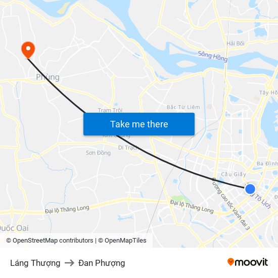 Láng Thượng to Đan Phượng map