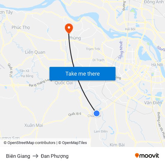 Biên Giang to Đan Phượng map