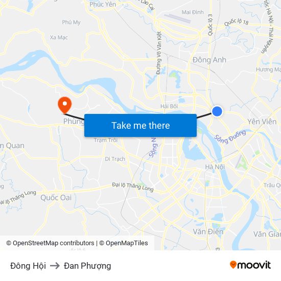 Đông Hội to Đan Phượng map