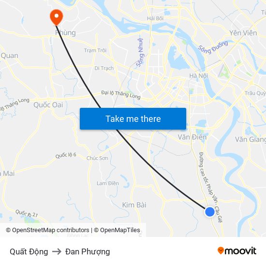 Quất Động to Đan Phượng map