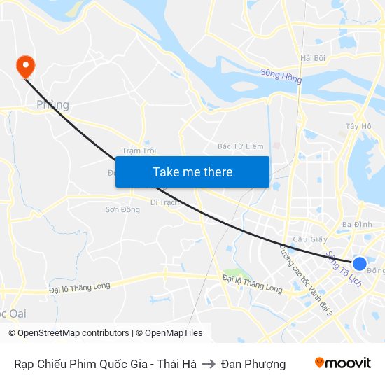 Rạp Chiếu Phim Quốc Gia - Thái Hà to Đan Phượng map