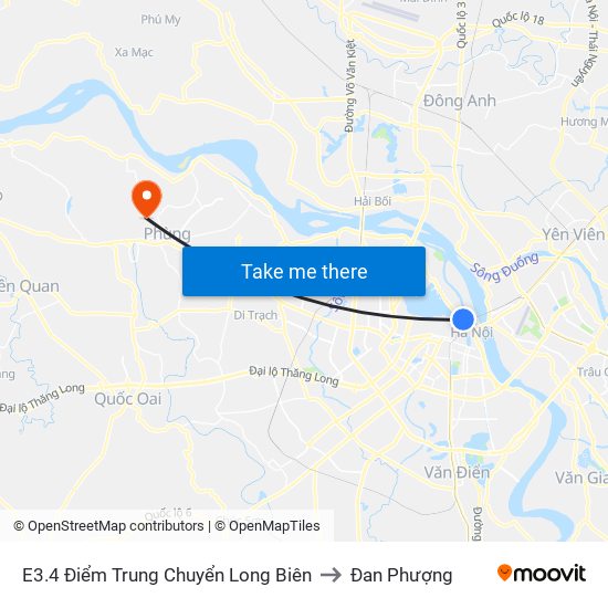 E3.4 Điểm Trung Chuyển Long Biên to Đan Phượng map