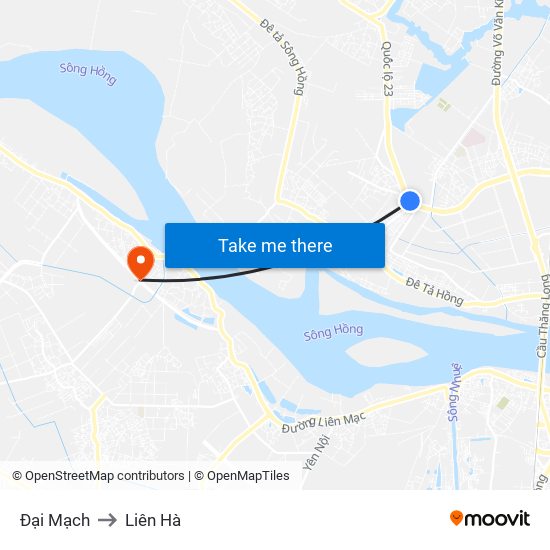 Đại Mạch to Liên Hà map