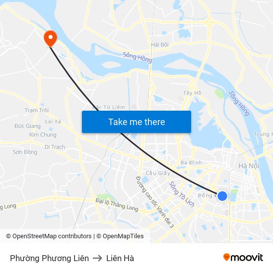 Phường Phương Liên to Liên Hà map