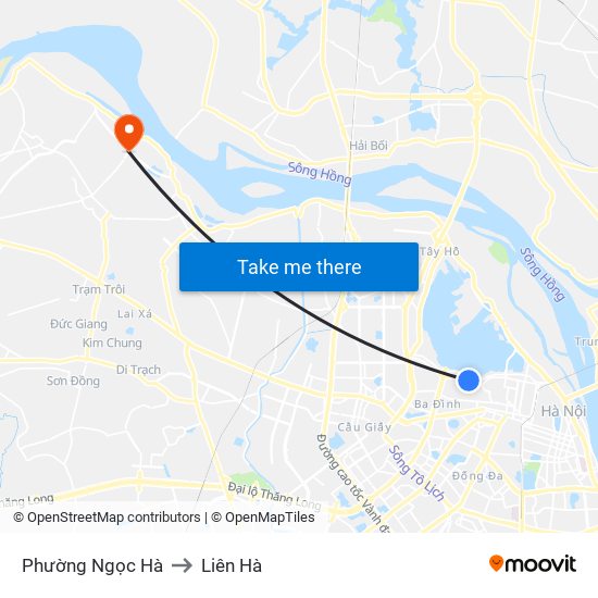 Phường Ngọc Hà to Liên Hà map