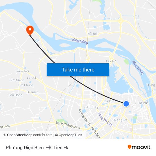 Phường Điện Biên to Liên Hà map
