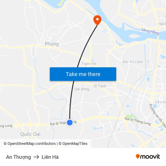 An Thượng to Liên Hà map