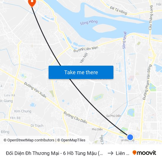 Đối Diện Đh Thương Mại - 6 Hồ Tùng Mậu (Cột Sau) to Liên Hà map