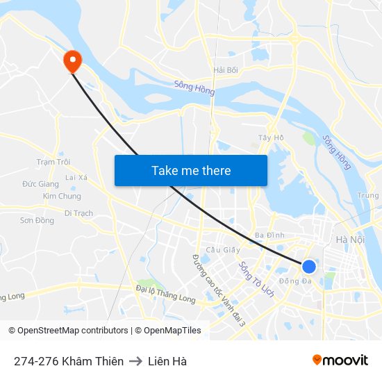 274-276 Khâm Thiên to Liên Hà map