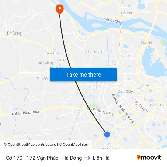 Số 170 - 172 Vạn Phúc - Hà Đông to Liên Hà map