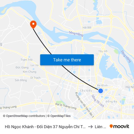 Hồ Ngọc Khánh - Đối Diện 37 Nguyễn Chí Thanh to Liên Hà map