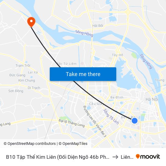 B10 Tập Thể Kim Liên (Đối Diện Ngõ 46b Phạm Ngọc Thạch) to Liên Hà map