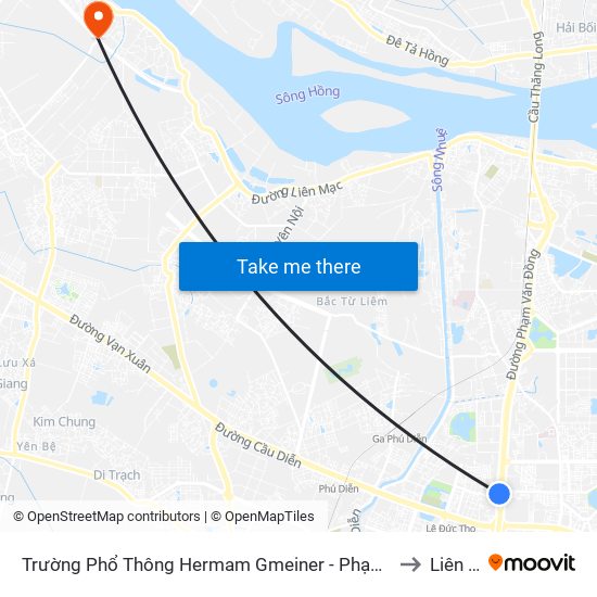 Số 9 Phạm Văn Đồng to Liên Hà map