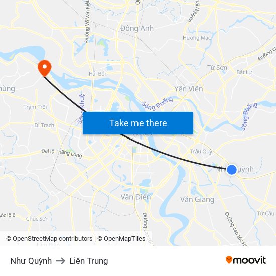 Như Quỳnh to Liên Trung map