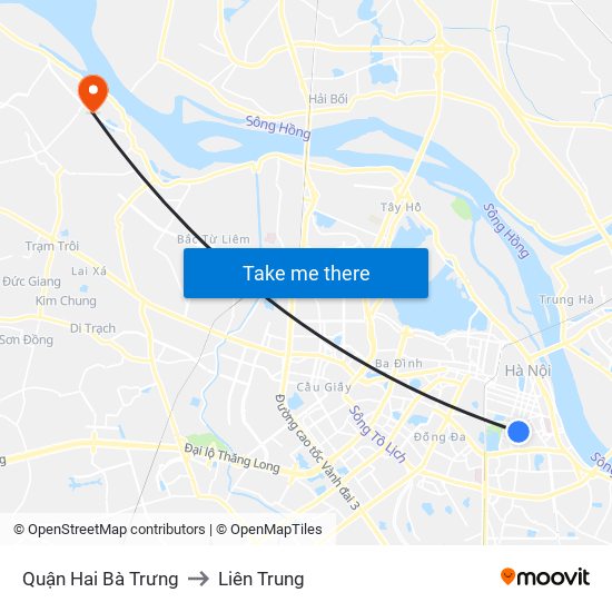 Quận Hai Bà Trưng to Liên Trung map