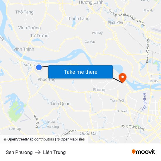 Sen Phương to Liên Trung map