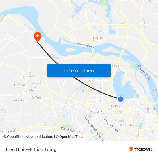 Liễu Giai to Liên Trung map