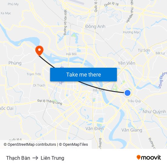 Thạch Bàn to Liên Trung map