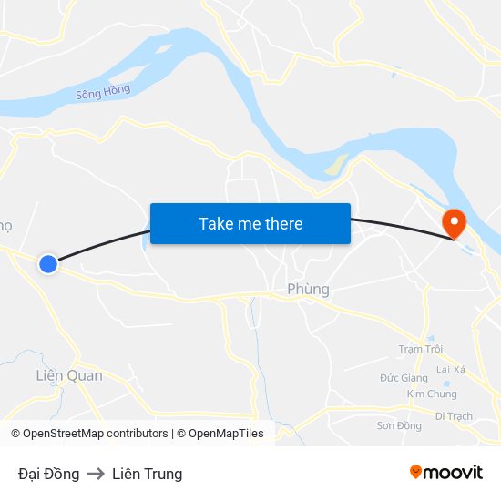 Đại Đồng to Liên Trung map