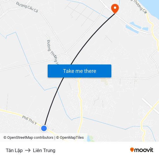 Tân Lập to Liên Trung map