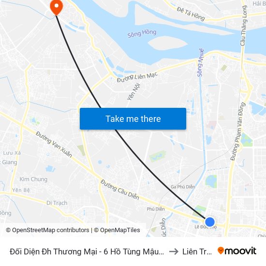 Đối Diện Đh Thương Mại - 6 Hồ Tùng Mậu (Cột Sau) to Liên Trung map