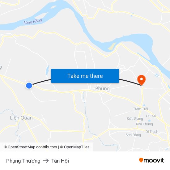 Phụng Thượng to Tân Hội map