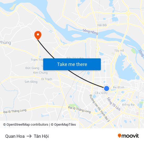 Quan Hoa to Tân Hội map