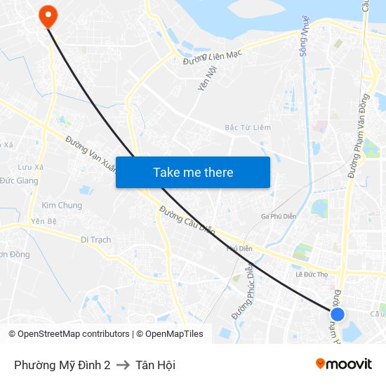 Phường Mỹ Đình 2 to Tân Hội map