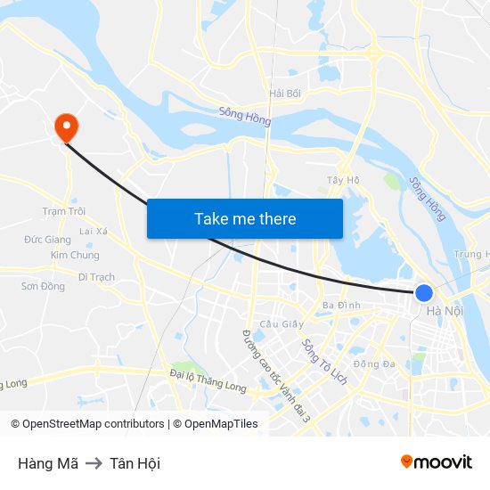 Hàng Mã to Tân Hội map