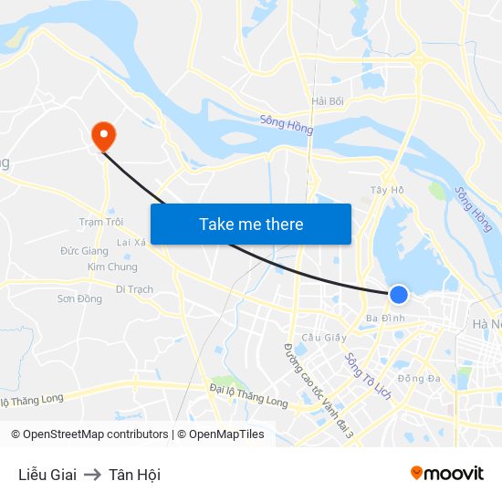 Liễu Giai to Tân Hội map