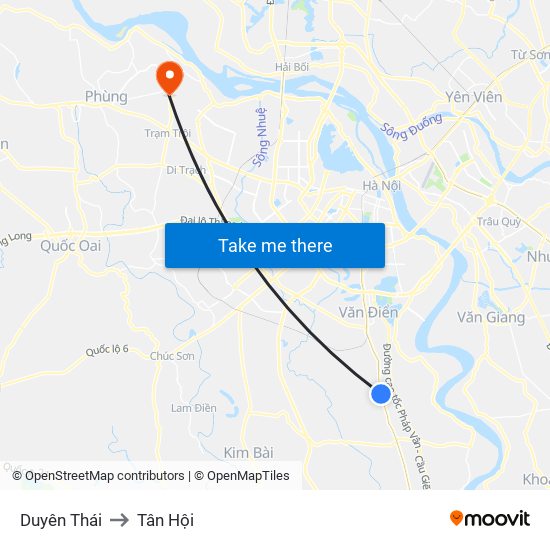 Duyên Thái to Tân Hội map