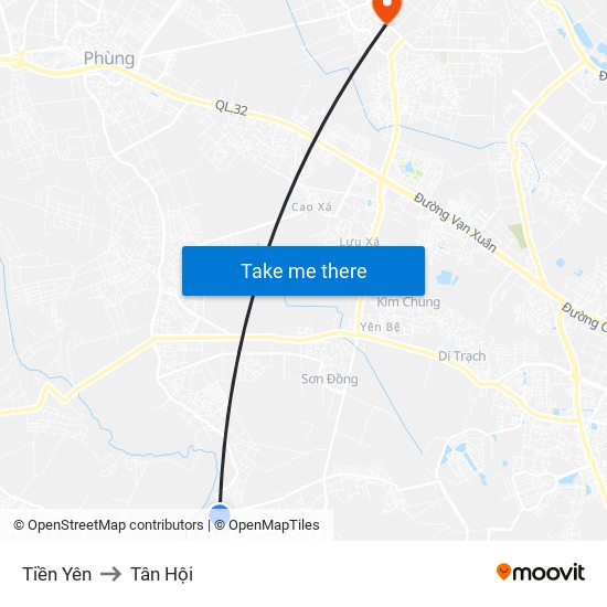 Tiền Yên to Tân Hội map