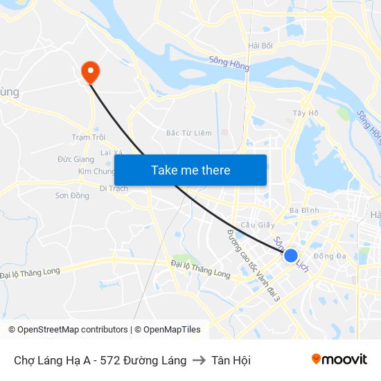 Chợ Láng Hạ A - 572 Đường Láng to Tân Hội map