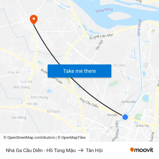 Nhà Ga Cầu Diễn - Hồ Tùng Mậu to Tân Hội map