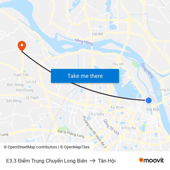 E3.3 Điểm Trung Chuyển Long Biên to Tân Hội map
