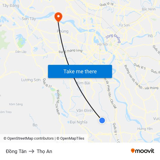Đồng Tân to Thọ An map