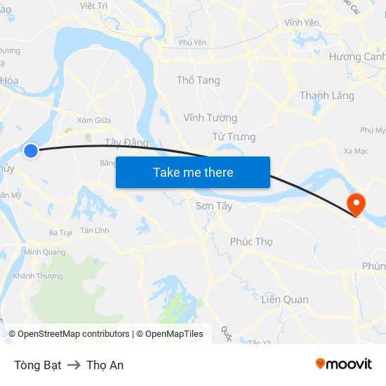 Tòng Bạt to Thọ An map