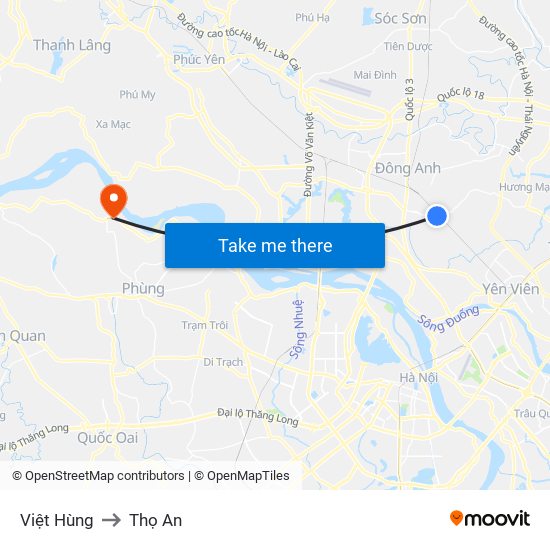 Việt Hùng to Thọ An map