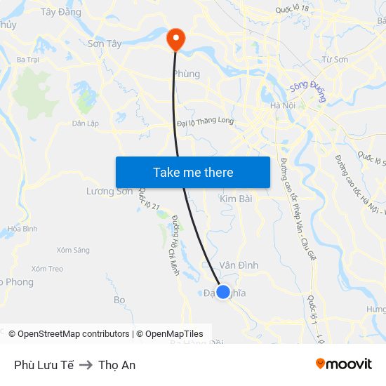Phù Lưu Tế to Thọ An map
