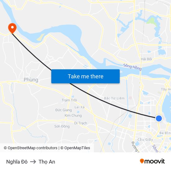 Nghĩa Đô to Thọ An map