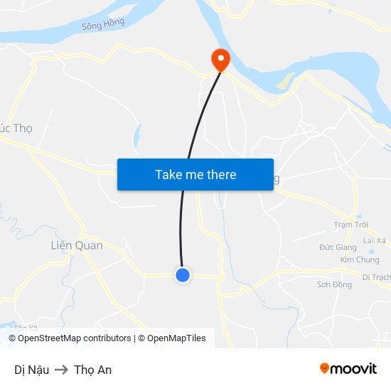 Dị Nậu to Thọ An map