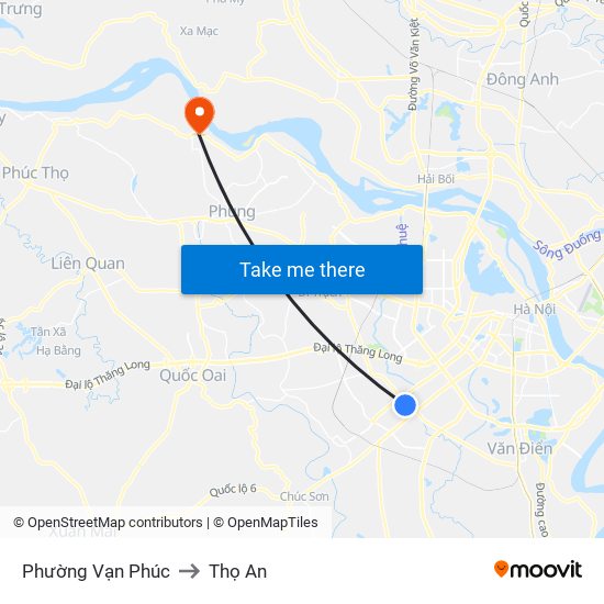 Phường Vạn Phúc to Thọ An map