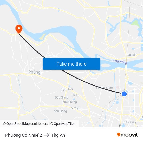 Phường Cổ Nhuế 2 to Thọ An map